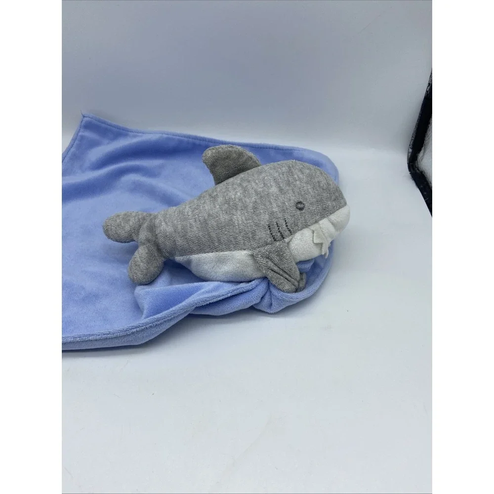 Carters Baby Shark Security Blanket Blue Grey Plush Lovey L32304H 2014 OS